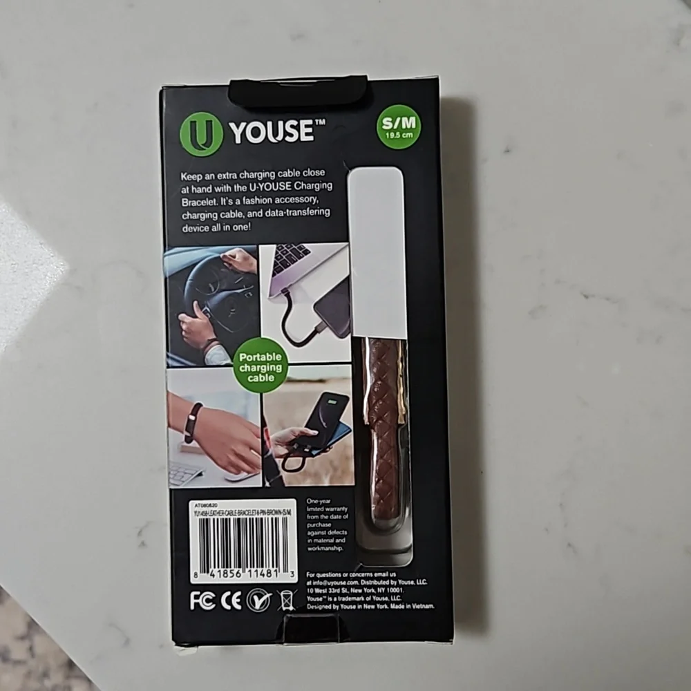 NIB. Portable charging‎ bracelet Stocking Stuffer Gift - Picture 2 of 2